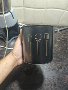 Premium Luxury Metal Spatula & Ladle Stand Cutlery <b>Holder</b> Spoon Knife Fork <b>Chopstick</b> Organizer Gift for Kitchen-5 Inch - Product Image 1