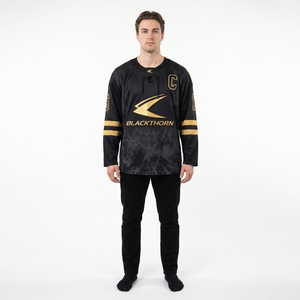 Jersey de Hockey sobre Hielo Sublimado para Hombre, Manga Larga, Absorbe la Humedad, Cuello Redondo, Corte Regular, para Adultos, Todas las Temporadas, Venta al Por Mayor - Product Image 1