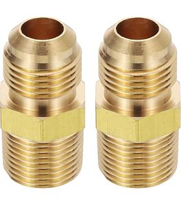ข้อต่อทองเหลือง Dingfei สำหรับแก๊ส แบบ SAE 45 องศา หัวต่อแบบ Half-Union ขนาด 3/8" Flare X 3/8" Flare พร้อมหัวต่อแบบ Hex Nipple สำหรับระบบ HVAC - Product Image 3