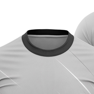 Unisex Gray Black Geometric Print Soccer Jersey Short Sleeve Crew Neck Moisture Wicking 100% Polyester Lightweight Custom - Product Image 2