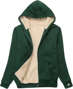 Women Cotton Fleece Tracksuit <b>Set</b> Zip Up Hoodie and Jogger <b>Set</b> Warm Winter Streetwear Breathable <b>Two</b> <b>Piece</b> Outfit Custom OEM ODM - Product Image 1