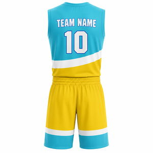 Ensemble d'uniformes de basketball personnalisés, prix de gros, couleur au choix, 100% polyester, nouveau design, vêtements de sport imprimés - Product Image 3