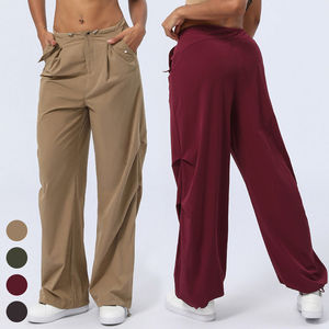 2026 New Arrival Women's Wide Leg Parachute Pants Y2K Streetwear Baggy Cargo Trousers Loose Fit Adjustable Drawstring Joggers - Product Image 6