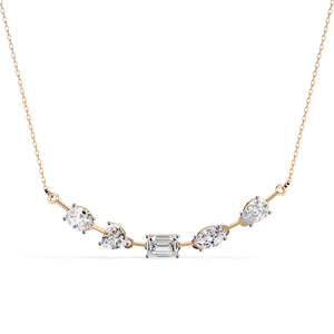 สร้อยคอเพชรทองคำขาว AMBER JEWELS T-2100 ประดับเพชรทรงบริลเลียนต์ตรงกลาง รูปทรงผสมผสาน ได้รับการรับรองจาก IGI สไตล์คลาสสิกสำหรับทุกเพศ - Product Image 3