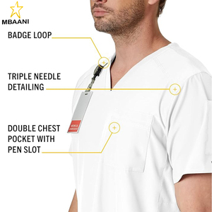 Uniformes Médicos para Hombre, Conjunto de Uniformes Médicos con Cuello en V de Corte Moderno - Product Image 4