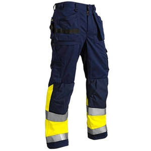 Pantalon de sécurité haute visibilité réfléchissant pour hommes, vêtements de travail d'extérieur, LED clignotante, imperméable, respirant, poches en coton, couleur personnalisable - Product Image 2