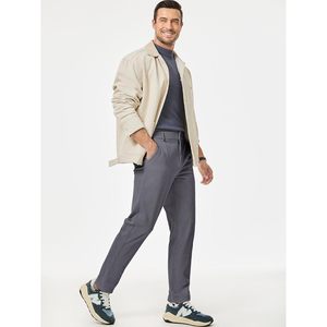 2025กางเกงผ้าลูกฟูกลายพรางสำหรับผู้ชายกางเกงเอวยางยืดขาตรงทรงสลิมฟิตมีกระเป๋าแบบลำลอง - Product Image 2