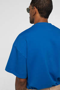 Chemises amples à col rond et manches courtes HSI, vente en gros, vêtements décontractés pour hommes, écologiques, respirantes, 100% coton tricoté 230g - Product Image 6