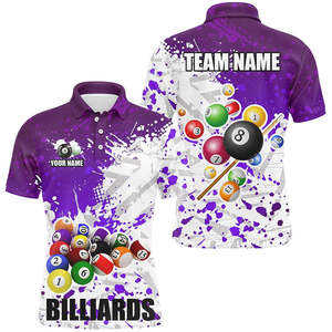 Camisetas Deportivas de Billar Profesionales para Hombre, de Alta Calidad, Diseño Personalizado, Secado Rápido, Tejido de Algodón y Poliéster, Estampadas - Product Image 1