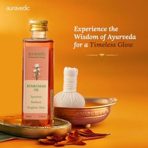 Aceite Herbal Auravedic Kumkumadi y Aceite Corporal y Facial Tailam 100ml Corrector de Manchas Oscuras para una Piel Radiante - Product Image 3