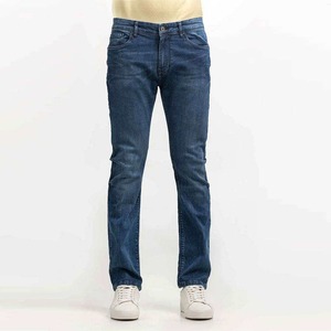 Jean en denim tissé délavé pour homme, coupe décontractée, taille mi-haute, confortable, couleur unie, poches, tissu de bonne qualité - Product Image 6