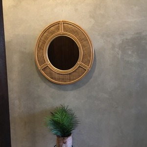 High Quality Rattan <b>Mirror</b> For Bathroom Bedroom And Spa Natural Handwoven Frame Stylish Boho Home Decor Accent From India - Product Image 2