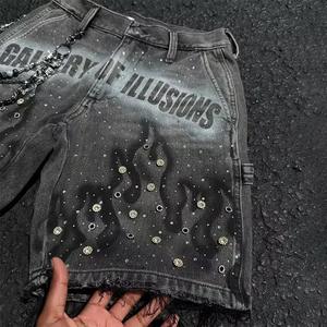 Pantalones Cortos Casuales para Hombre, Transpirables, Diseño de Parches de Mezclilla, Antiarrugas, Resistentes al Viento, Mezcla de Poliéster/Algodón, Estilo Urbano - Product Image 6