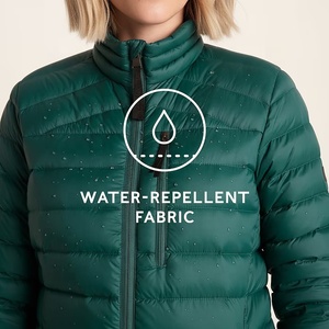 Veste d'hiver matelassée légère et pliable pour femme, en duvet vert, col montant, fermeture éclair, idéale pour l'extérieur - Product Image 4