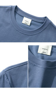 T-shirt en coton peigné lourd de haute qualité 145 grammes, style streetwear décontracté, en coton Pima péruvien uni, pour hommes et femmes, DDP - Product Image 3