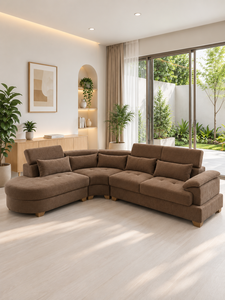 Canapé de salon Montecarlo marron par Emerald Sofa avec appuie-tête réglable pour hôtel, villa, bureau, hall, canapé en forme de L sur mesure - Product Image 2