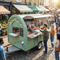 Petite remorque de vente de hot-dogs, cuisine mobile de rue, restaurant, chariot de restauration rapide à vendre