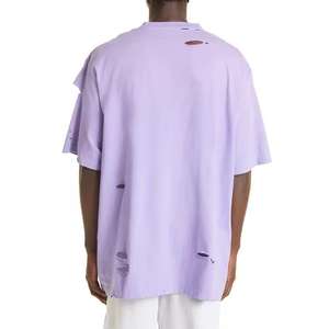 T-shirts d'été pour hommes 100 % coton de haute qualité, délavés à l'acide, 230 GSM, coupe oversize, vierges, personnalisables avec motifs graphiques, style vintage vieilli - Product Image 3