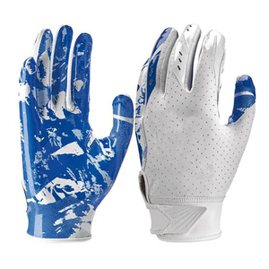 Red Full Finger American Football Gloves PU Material Non Slip <b>Hook</b> And Loop Closure Unisex Outdoor Use - Product Image 4