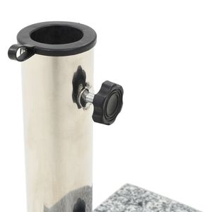 Base per Ombrellone Curva in Granito Grigio 22 Libbre, in Acciaio Inossidabile per Patio - Product Image 2