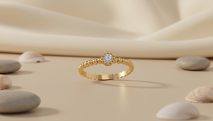 Yellow Gold 10k Solid Gold Lab Grown Diamond Engagement <b>Ring</b> Brilliant Cut Prong Setting <b>CROWN</b> Pattern Classic Unisex Fine - Product Image 2