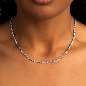 Classic 925 Silver <b>Rope</b> <b>Chain</b> Necklace Unisex Everyday Wear - Product Image 4