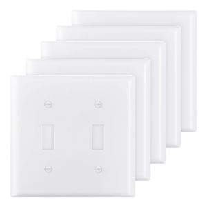 Placca a Muro in Policarbonato Infrangibile a 2 Moduli per Interruttore a Levetta e Copertura Presa Elettrica (11,7 cm L x 11,5 cm H) - Product Image 1