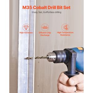 Set di 29 punte da trapano in cobalto M35 in acciaio super rapido, punte multiuso per metallo e acciaio inossidabile con custodia. - Product Image 3