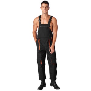 Unisex Safety Work Bib Pants Heavy Duty Reflective Cotton Anti-Wrinkle <b>Construction</b> <b>Overalls</b> OEM Service - Product Image 1