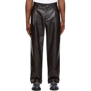 Pantalon en cuir pour homme, pantalon décontracté ajusté pour l'extérieur, taille personnalisée pour l'hiver, pantalon en cuir brillant pour homme, cuir OEM - Product Image 1