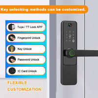 Cerradura Inteligente para Puerta de Madera con Manija, con Batería de Litio USB, Antirrobo, con Reconocimiento de Huellas Dactilares, TUYA, para Hotel, Más Vendida