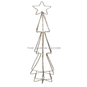 Elegant X Mass <b>Tree</b> Shape <b>LED</b> Lighting Metal Christmas Decoration High Quality Iron Metal Golden Finish Unique New Year Ornament - Product Image 2