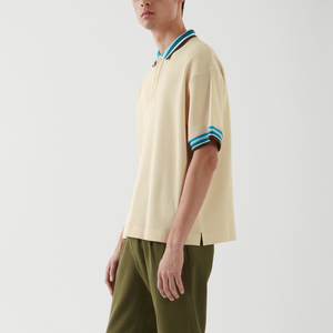 Camisetas Polo de Golf para Hombre 100% Algodón con Rayas en Contraste, Manga Corta, Casuales, con Función Antiarrugas, ODM - Product Image 2