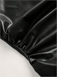 Top Corto de Cuero Genuino para Mujer, Diseño de Lujo, Sin Mangas, Corte Ajustado - Product Image 4