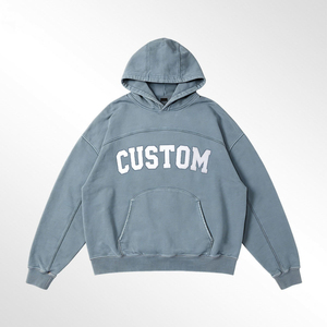 Sudadera con Capucha Tie-Dye Personalizada, Unisex, Oversize, de Algodón French Terry, Casual, Otoñal, con Diseño de Bolsillo Frontal con Logotipo - Product Image 2