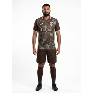 Maillot de football personnalisé pour homme Elite Match 140GSM 100% polyester mesh col en V taille XL fabricant OEM - Product Image 1