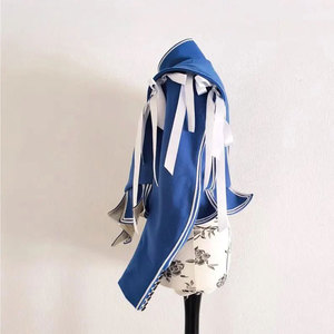 Doblete de lana azul con adornos y cintas blancas, doblete histórico del siglo XVII, chaqueta forrada hecha a mano - Product Image 3