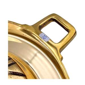 กระทะมุกตะทองเหลืองขนาด XL # กระทะมุกตะทองเหลืองแท้ 10 นิ้ว (38 ซม.) ผลิตภัณฑ์งานฝีมือจากประเทศไทย ขายดีที่สุดจากโรงงานในประเทศไทย - Product Image 3