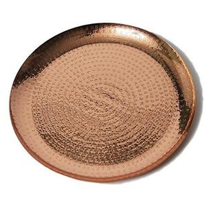 Round Hammered Copper <b>Decorative</b> <b>Plate</b> Handmade Vintage Style Metal Charger <b>Plate</b> For Engagement Parties Tableware Use - Product Image 1