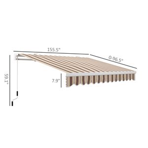 Toldo Retráctil para Patio de 13x8 Pies con Marco de Aluminio Ajustable, Protección UV, Color Carmesí para Terrazas - Product Image 3
