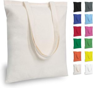 Carrymore Promotional Personalized <b>Blank</b> Plain Cotton Bags Reusable Shopping Cotton Tote Bags With Custom Printed your Logo - Product Image 1