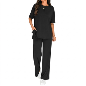 Custom Logo Printing Co-ord <b>Set</b> For Women With Pocket Coordinated Lounge Outfit Casual Comfort Wear Women's <b>Sets</b> Two Piece <b>Set</b> - Product Image 4