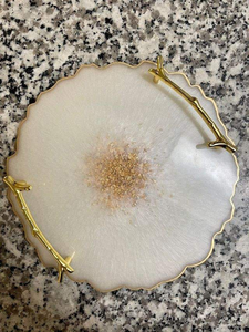 Best Selling Modern Handmade Resin Tray Home Decor Organizer for <b>Vanity</b> Desk Tabletop Available at Excellent Price - Product Image 4