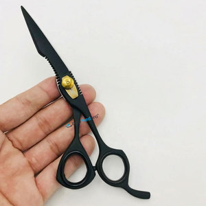 Ciseaux de coiffure professionnels en acier inoxydable japonais, noir mat, avec lame tranchante pour salon de beauté - Product Image 1
