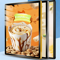 Boîte à lumière LED rectangulaire ultra-fine en aluminium personnalisée, économique, pour affichage de menus en extérieur dans les restaurants et les cafés