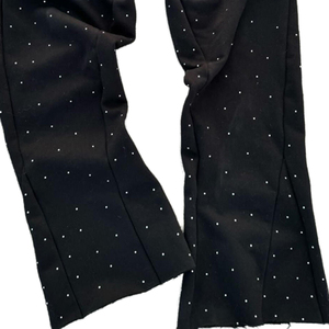 Wholesale Custom <b>Men</b>’s Cotton Terry Flared Sweatpants Stone Washed Rhinestone Patch Embroidery Trendy Streetwear Baggy <b>Trousers</b> - Product Image 5