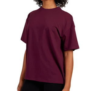 T-shirt ample à épaules tombantes pour femme, décontracté, à manches courtes, col rond, avec poches, fabrication OEM ODM, vente en gros - Product Image 4
