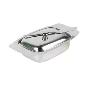 Contenedor de mantequilla metálico con tapa para mostrador de buffet, recipiente para mantequilla para presentación en mesa de desayuno de restaurante. - Product Image 2
