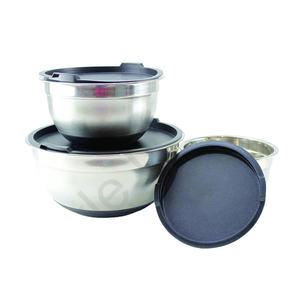 Juego de cuencos de mezcla alemanes con tapa interior, juego de cuencos de anidación de acero inoxidable para cocinar, hornear, preparación de comida, 3 uds. - Product Image 1