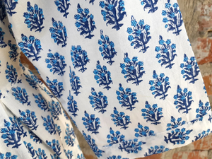 ชุดเดรสอินเดียผ้าฝ้ายพิมพ์ลายด้วยมือ 100% คอวี แขนยาว ลายดอกไม้ สไตล์ลำลอง ทั้งแบบทูนิคและเดรสยาวสำหรับผู้หญิง - Product Image 4